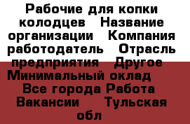 Рабочие для копки колодцев › Название организации ­ Компания-работодатель › Отрасль предприятия ­ Другое › Минимальный оклад ­ 1 - Все города Работа » Вакансии   . Тульская обл.